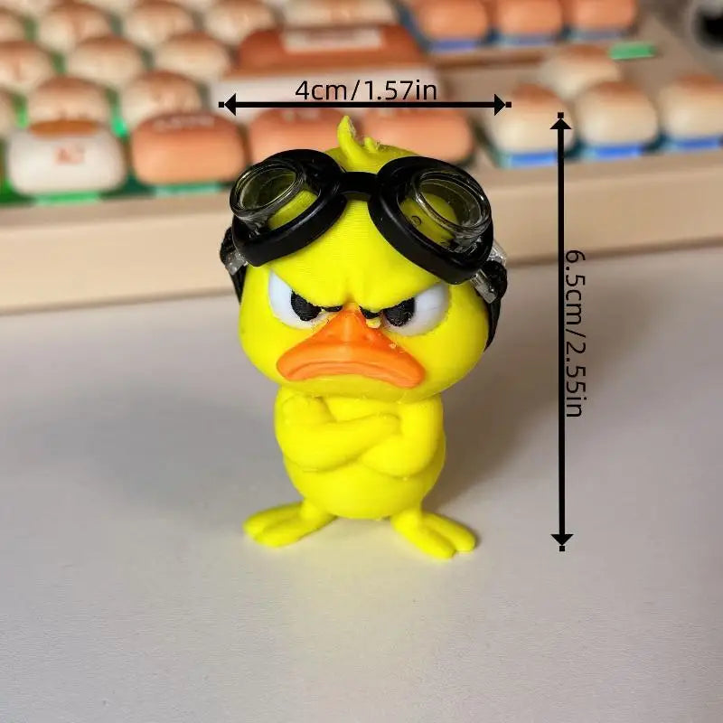 Funny Yellow Duck Statue – 3D Printed Resin Home & Car Decor Novelty Figurine Nixie