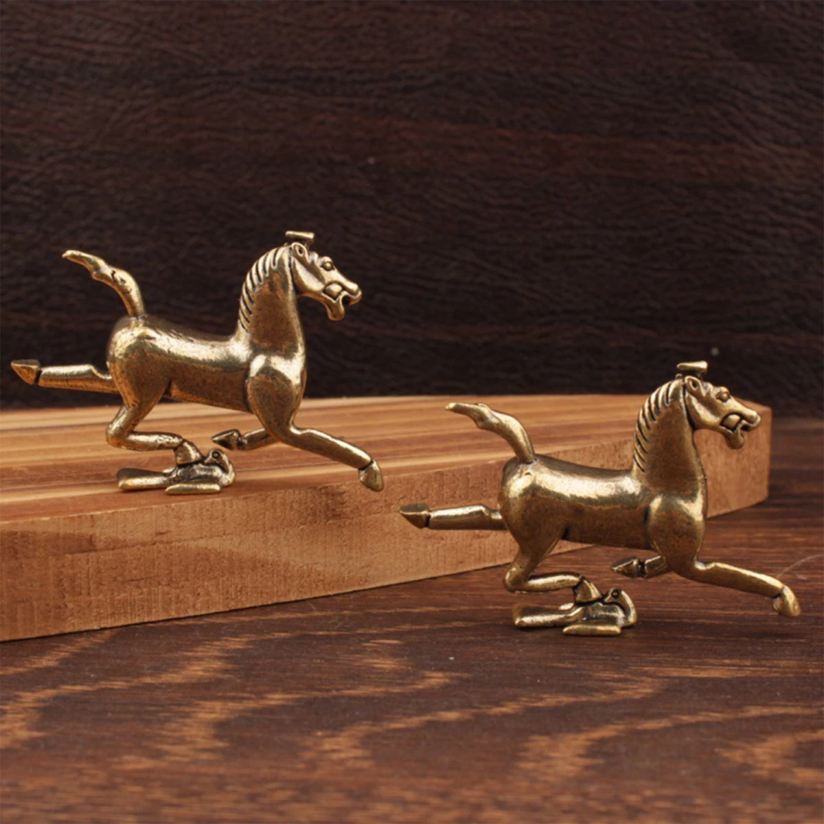 Brass Horse Figurine Feng Shui Zodiac Lucky Statue Home Decor Decorative Figurine Nixie