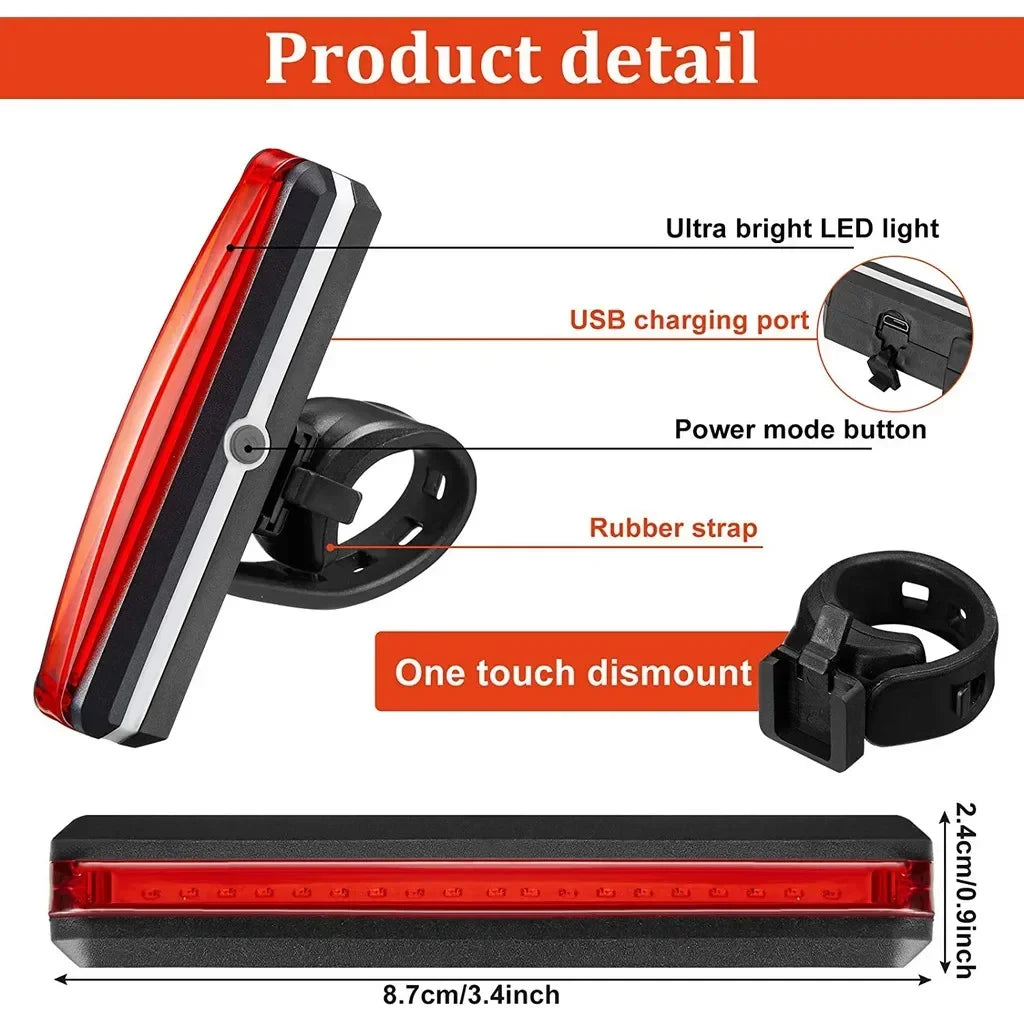 BUCKLOS USB Rechargeable Bike Tail Light – IPX6 Waterproof Bicycle Tail Light Nixie