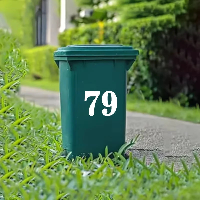Wheelie Bin Stickers Weatherproof PVC Numbers & Letters Labels Bin Label Stickers Nixie