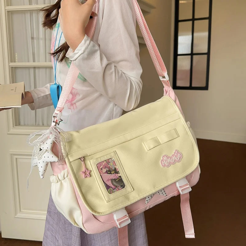 Girls Korean Style Crossbody Bag – Large Capacity School Bag Crossbody Shoulder Bag Nixie