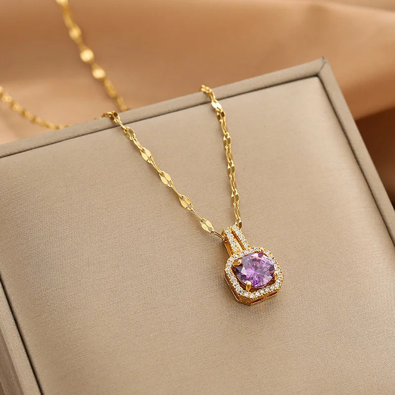 Gold Plated Copper Pendant Necklace | Stainless Steel Chain Pendant Necklace Nixie