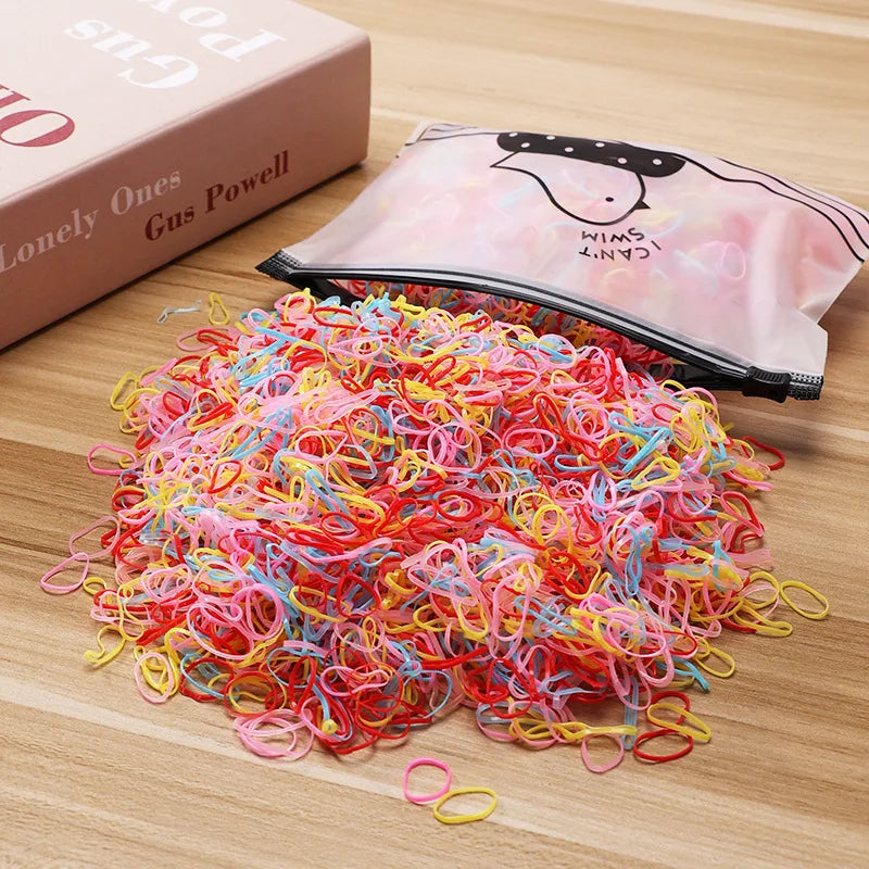 1000/2000pcs Kids Colourful Elastic Hair Ties & Ponytail Bands Kids Hair Ties Nixie 6 1000PCS