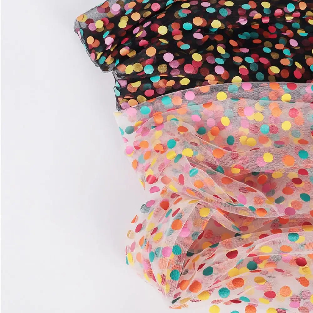Colorful Polka Dot Tulle Organza Fabric – Bouquet Wrapping Mesh Bouquet Wrapping Fabric Nixie