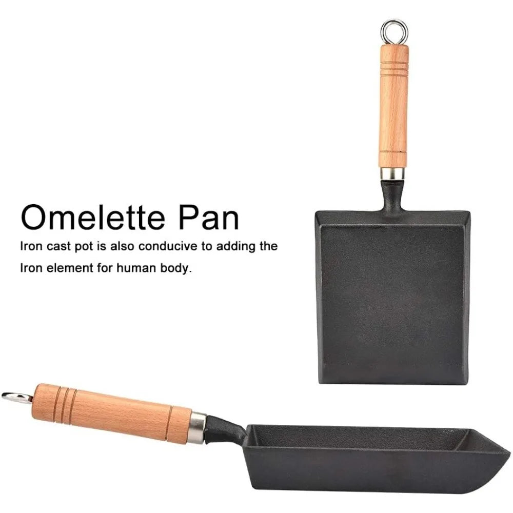 Cast Iron Tamagoyaki Square Pan – Egg Omelet & Pancake Frying Pan Cast Iron Frying Pan Nixie