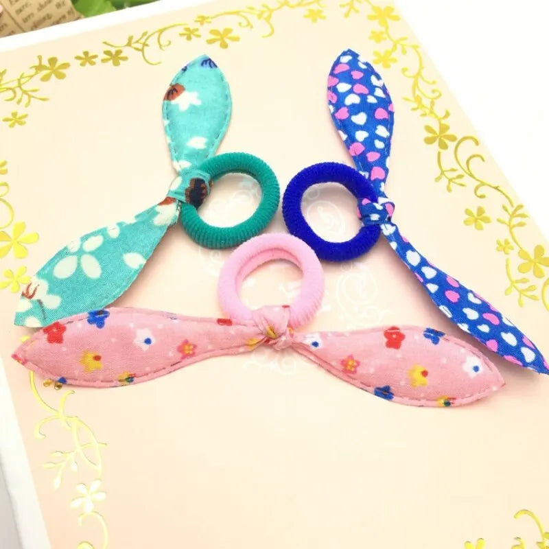 Bunny Ear Hair Bands 24 Mixed Colors – Nylon Cotton Elastics Elastic Hair Bands Nixie