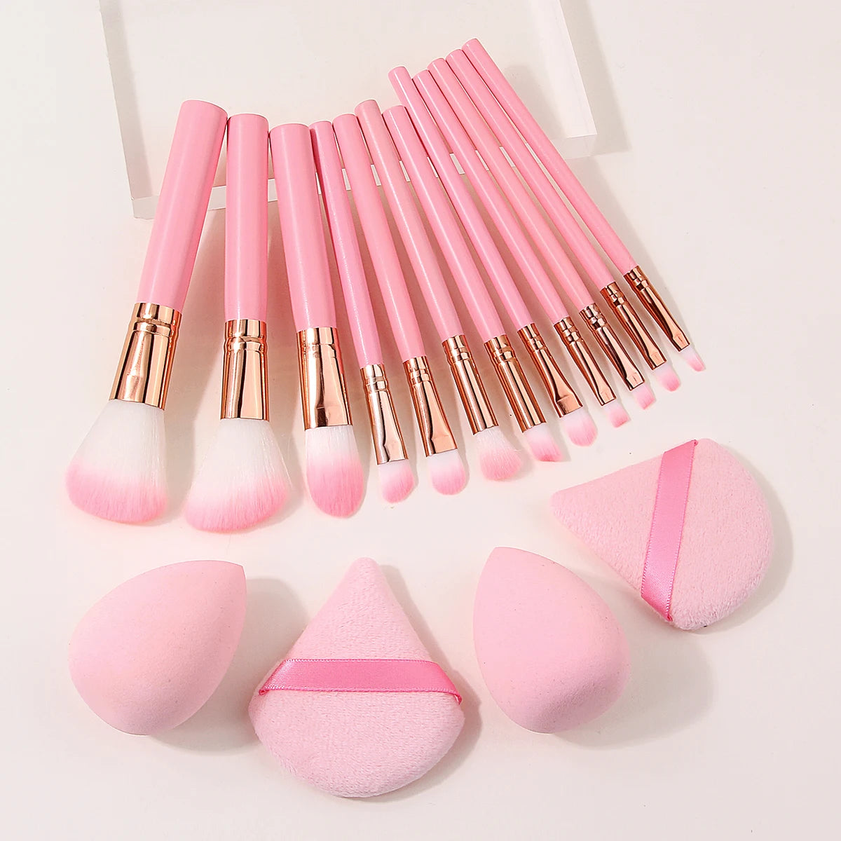 16-Piece Makeup Brush Set with Sponge & Triangle Powder Puff Makeup Brush Set Nixie Default Title