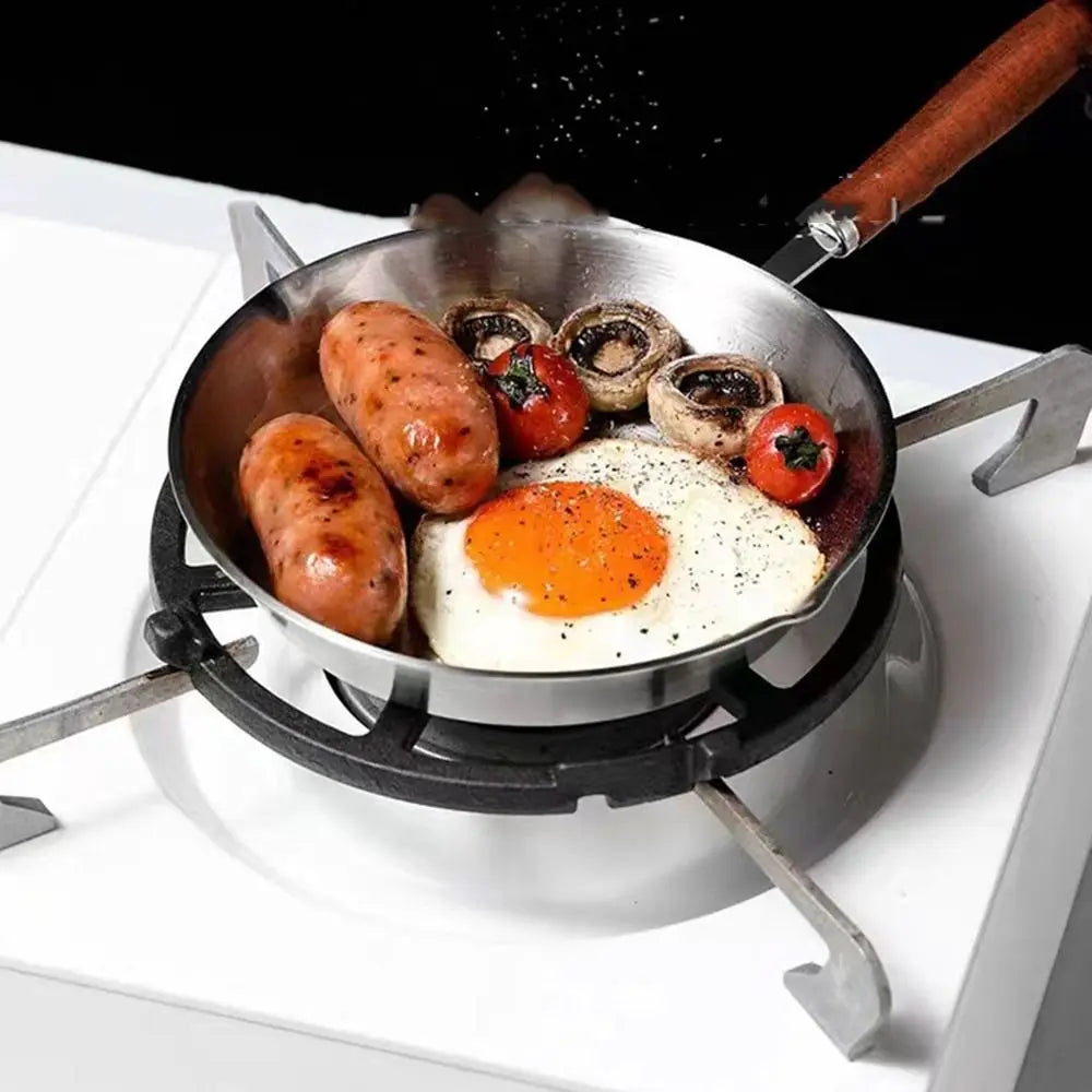 Stainless Steel Nonstick Frying Pan Wood Handle Skillet Nonstick Frying Pan Nixie