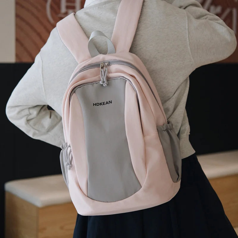 Vintage Color-Block Large Capacity College Backpack – Unisex College Backpack Nixie