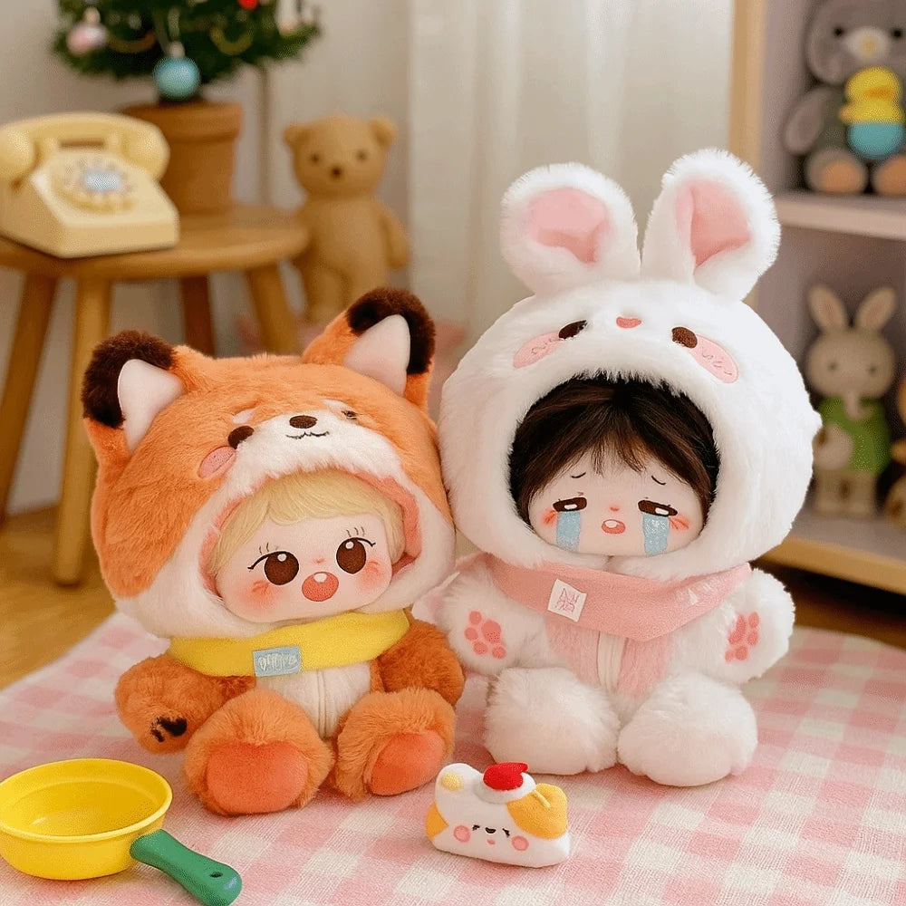 20cm Fox Bunny Animal Onesie Doll Clothes | Plush Doll Outfit Doll Costume Clothing Nixie