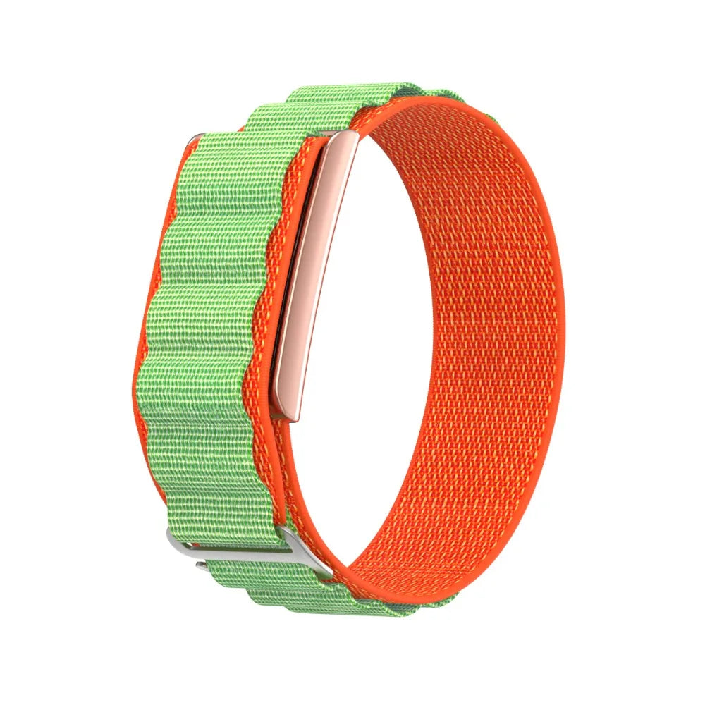 22mm Nylon Sport Loop Band Replacement Strap for Amazfit Helio Smartwatch Band Nixie Green Orange