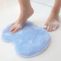 Exfoliating Foot Brush & Back Scrubber – Anti-Slip Suction Cup Foot & Body Scrubber Nixie Blue