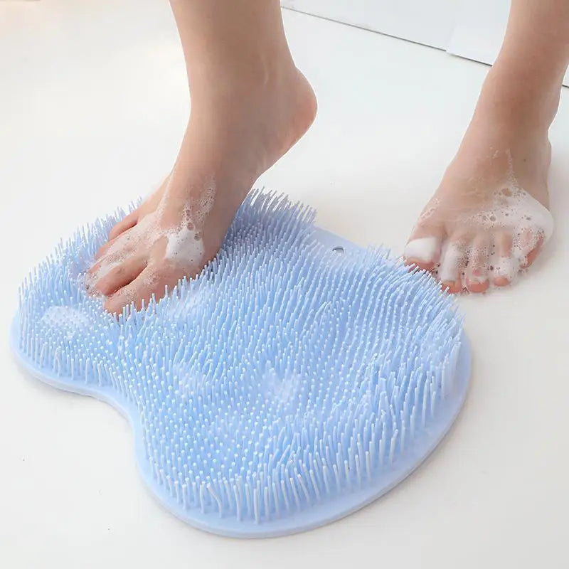 Exfoliating Foot Brush & Back Scrubber – Anti-Slip Suction Cup Foot & Body Scrubber Nixie Blue