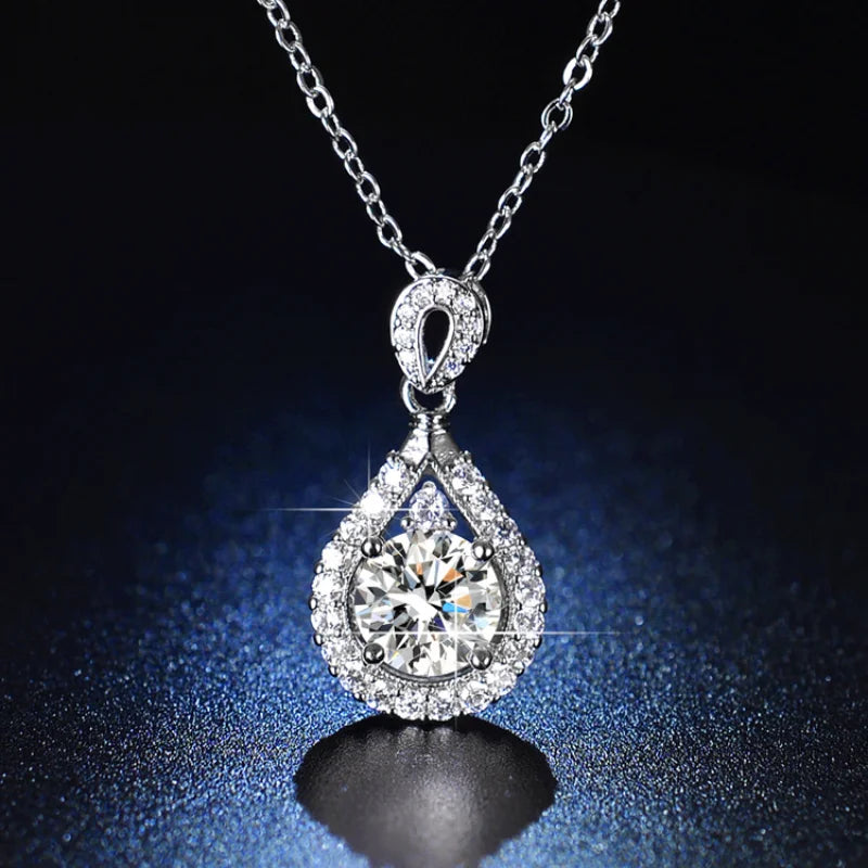 Silver CZ Cubic Zirconia Pendant Necklace | Bridal Wedding Jewelry Pendant Necklace Nixie