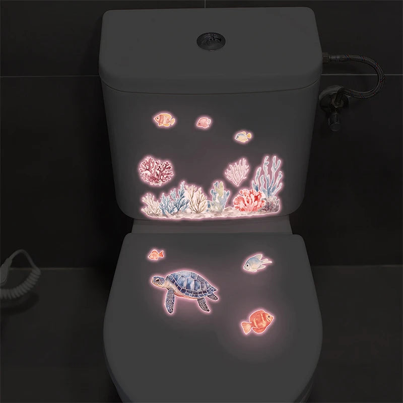 Glow-in-the-Dark Ocean Fish Toilet & Wall Sticker Décor Wall Decal Sticker Nixie