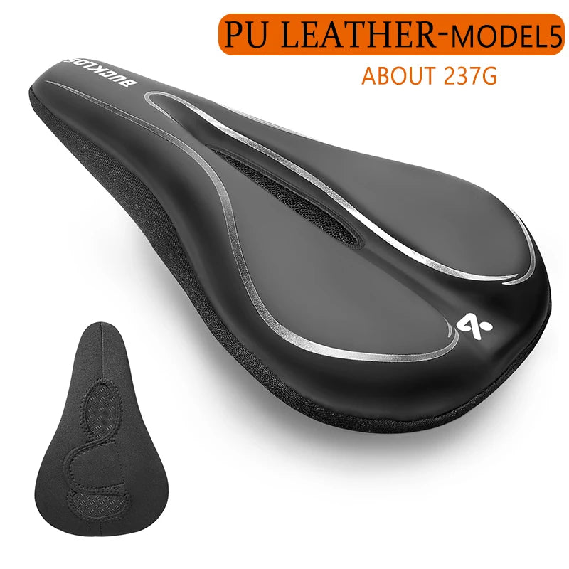 BUCKLOS Bike Seat Cover – PU Leather Silicone Saddle Cushion Bike Seat Cover Nixie RC500
