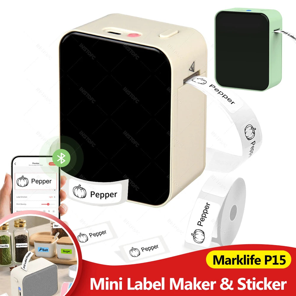 Marklife P15 Bluetooth Thermal Label Printer – Wireless & Portable