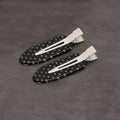 Black & White Polka Dot Acrylic Hair Clip | Minimalist Barrette Hair Clip Barrette Nixie 2Pcs-black