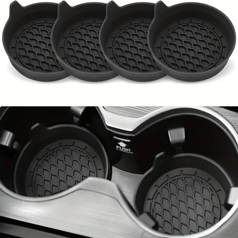 2PCS Silicone Car Coasters – Anti-Slip Cup Holder Pad Car Interior Accessory Nixie