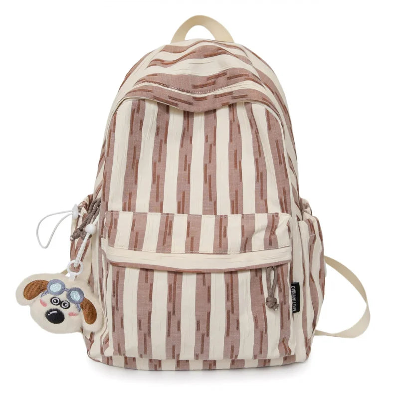 Korean Style Striped Casual Lightweight Student Backpack Student Backpack Nixie