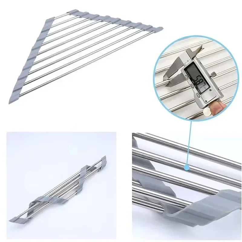 Foldable Triangle Dish Drying Rack – Corner Sink Organizer Dish Drying Rack Nixie