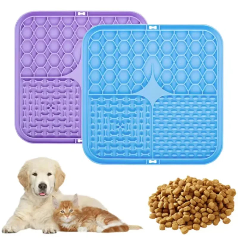 Slow Feeder Lick Mat for Dogs – Suction Silicone Pad