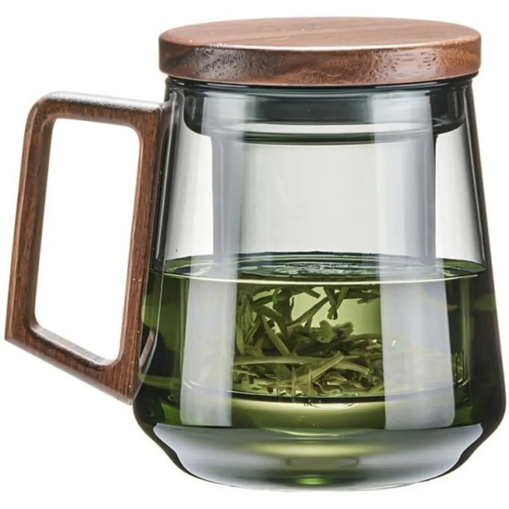 Glass Tea Cup with Lid – Heat-Resistant for Loose Leaf & Blooming Tea Glass Tea Cup Nixie