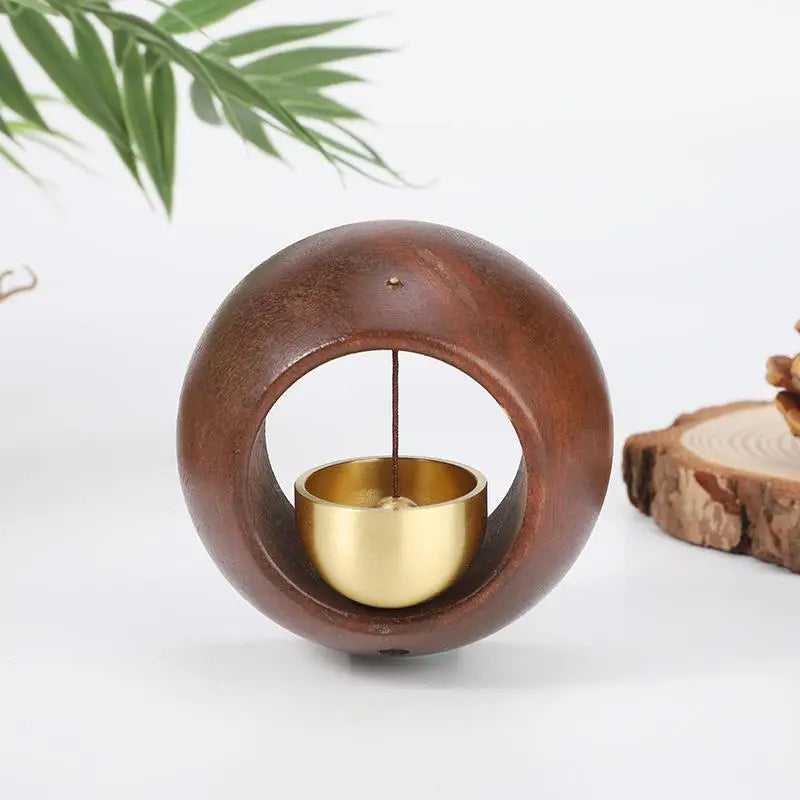 Black Walnut Wood Magnetic Entry Door Bell Hanging Chime Decorative Door Bell Nixie