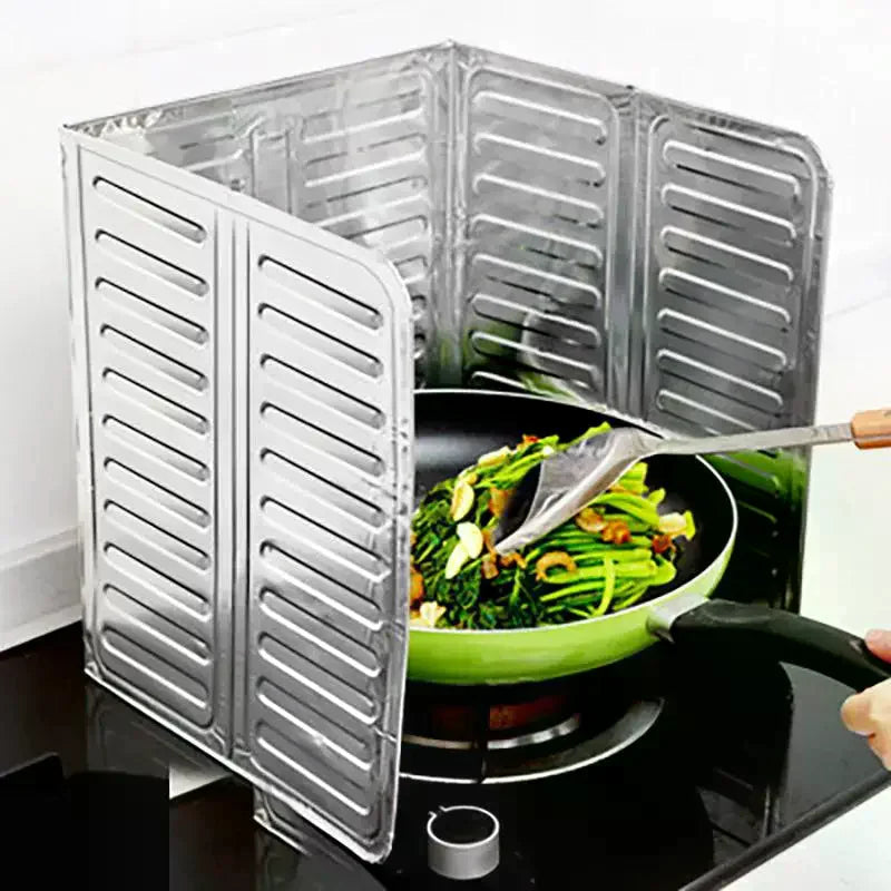 2Pcs Aluminum Oil Splash Guard Baffle Plate for Stove & Kitchen Oil Splash Guard Nixie