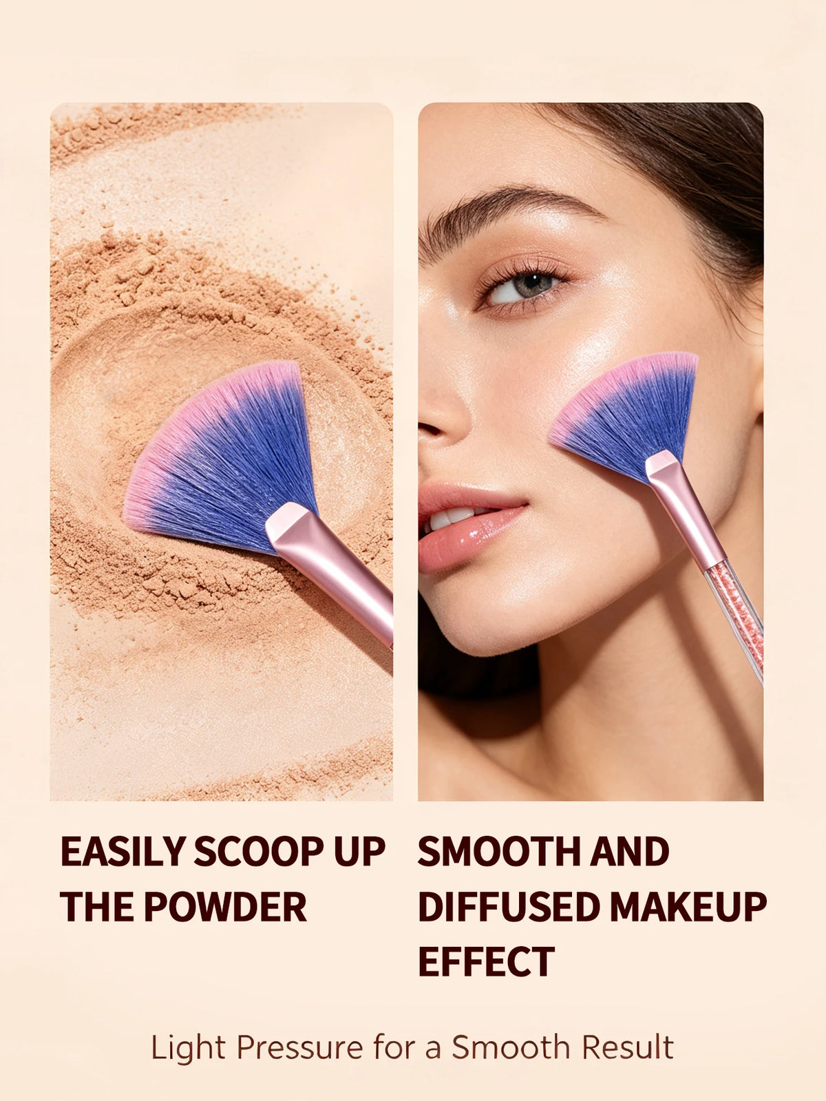 Soft Face Mask Applicator Brush – Fan & Flat Head Tool