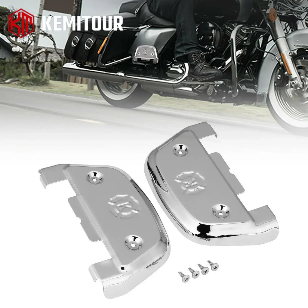 Chrome D-Shaped Passenger Floorboard Covers – Harley Touring Softail Motorcycle Floorboard Covers Nixie Default Title