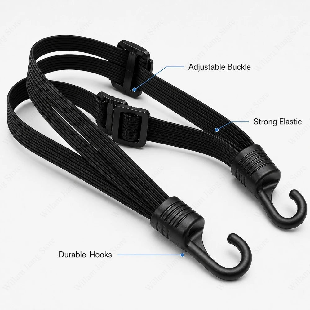 Motorcycle Helmet Elastic Cargo Net Strap with Safety Hooks Motorcycle Cargo Strap Nixie