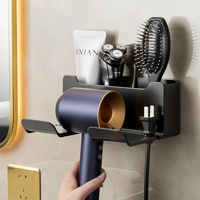 Wall Mounted Hair Dryer Holder – Bathroom Organizer Hair Dryer Holder Nixie