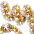 2M Glittering Metallic Twist Garland – Christmas Holiday Decor Christmas Garland Nixie Gold White 2M