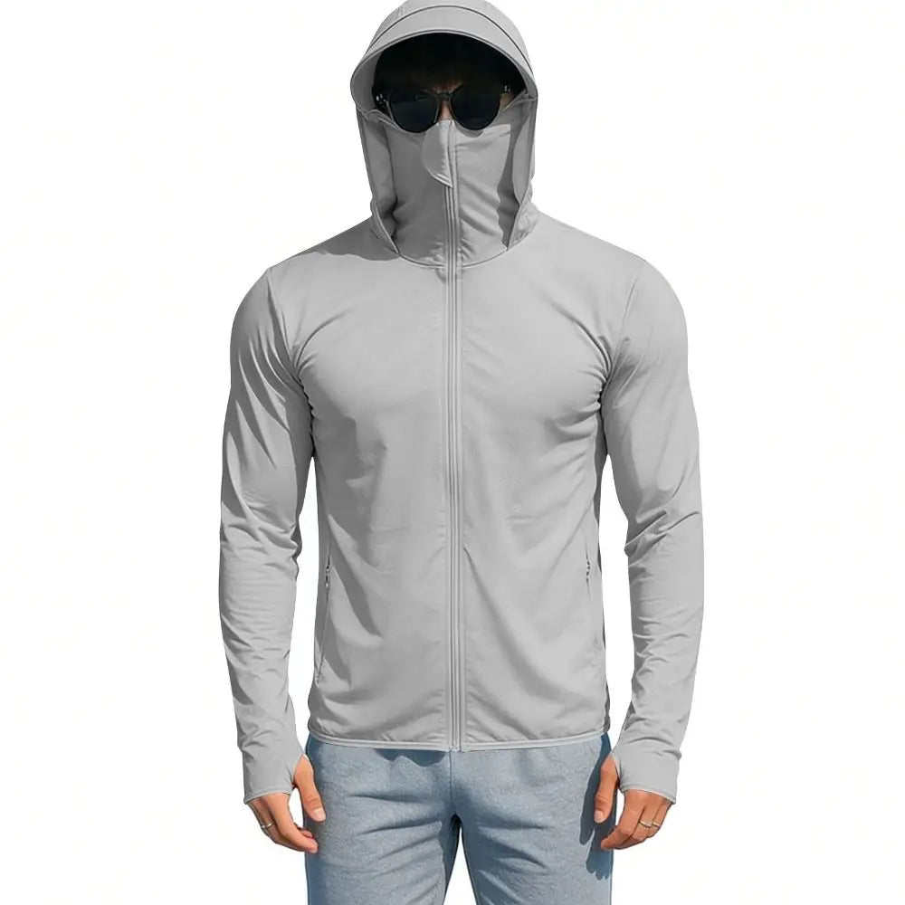 Men's UV Sun Protection Full-Zip Hoodie with Face Mask Sun Protection Hoodie Nixie