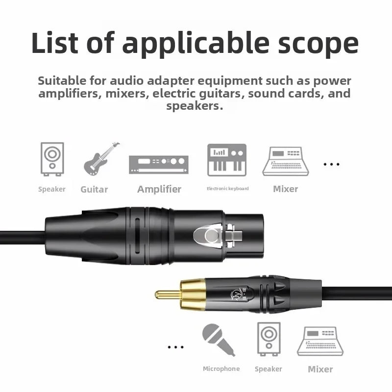 Dual XLR Female to Dual RCA Male Audio Cable | Mixer & Amp Audio Cable Nixie