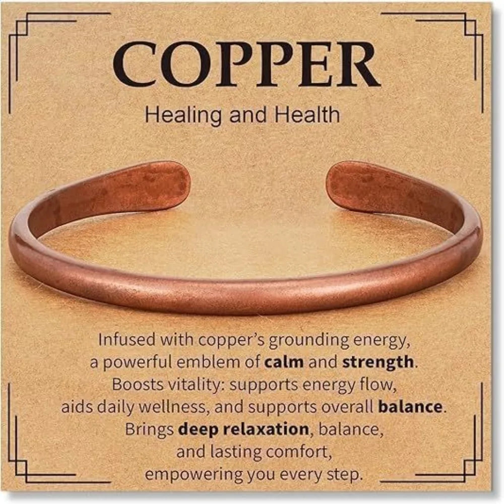 Pure Copper Open Cuff Bracelet – Adjustable Unisex Bangle Copper Cuff Bracelet Nixie 3