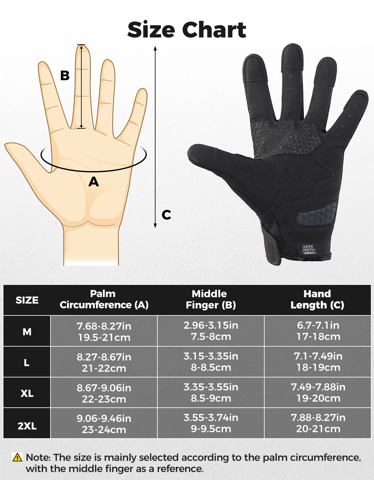 KEMITOUR Men's Touchscreen Motorcycle Gloves | PU Foam Motorcycle Riding Gloves Nixie