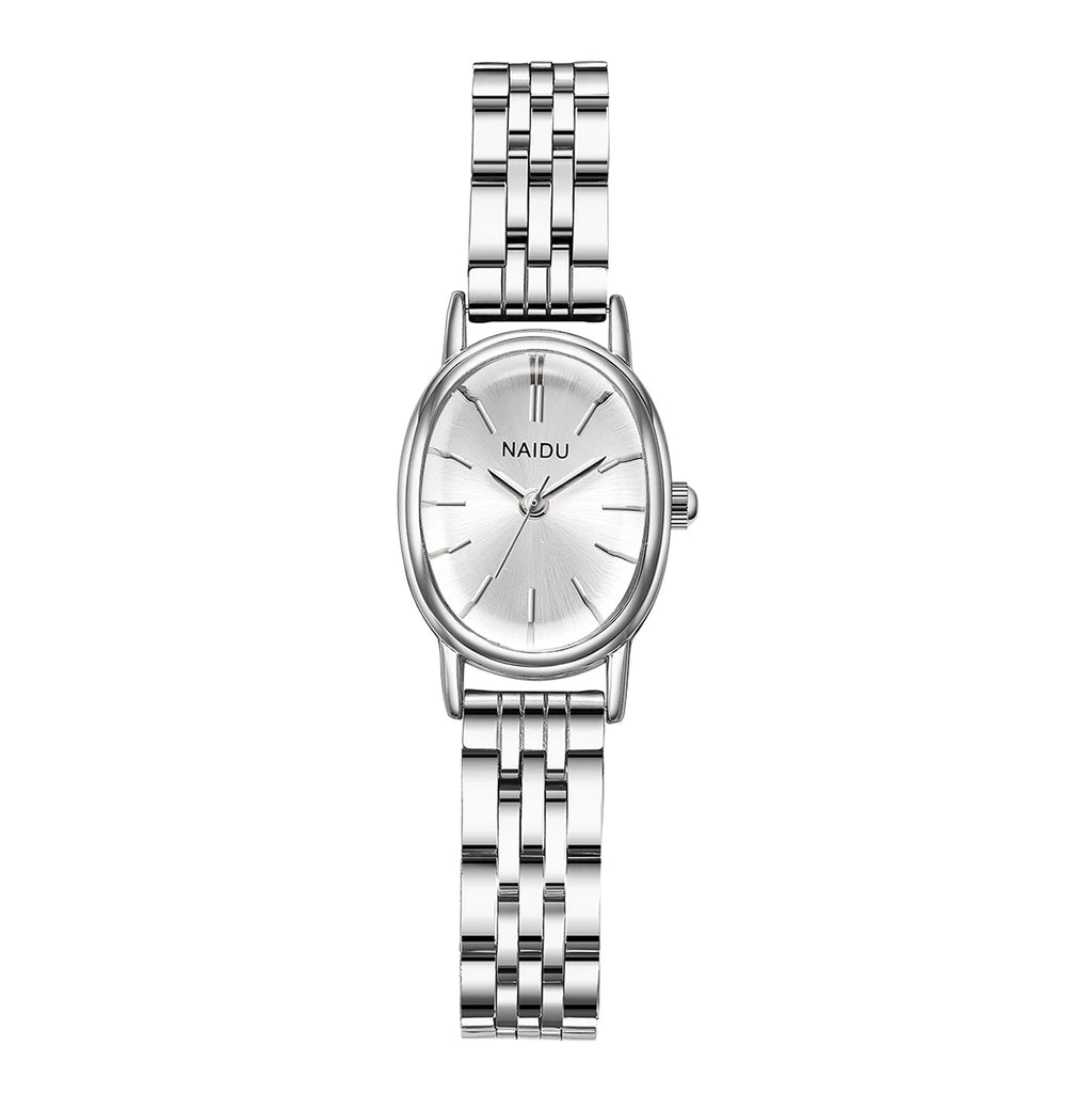 Naidu Artistic Quartz Fashion Watch – Numberless Dial Fashion Quartz Watch Nixie Silver