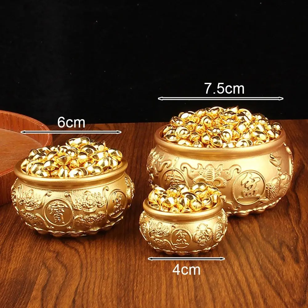 Brass Cornucopia Treasure Bowl – Good Luck Desktop Ornament Decorative Figurine Nixie