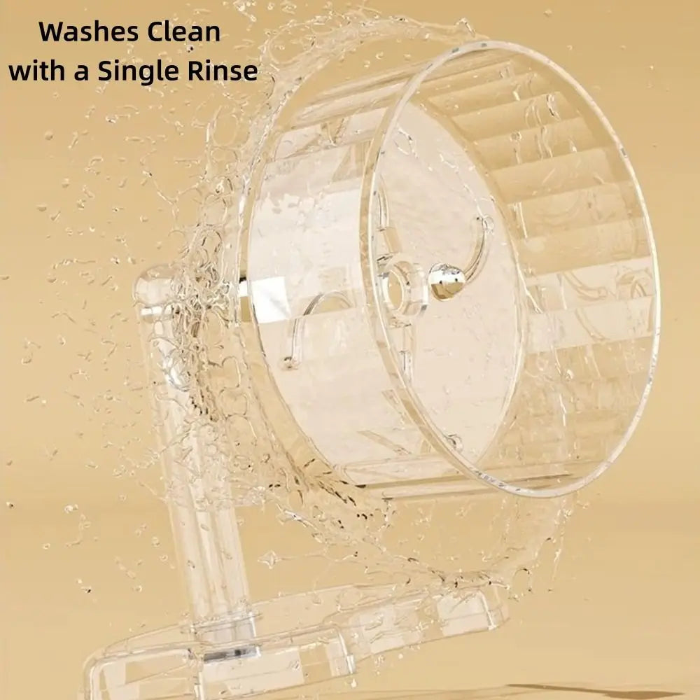 18cm Clear Hamster Running Wheel – Quiet & Height-Adjustable Pet Exercise Wheel Nixie