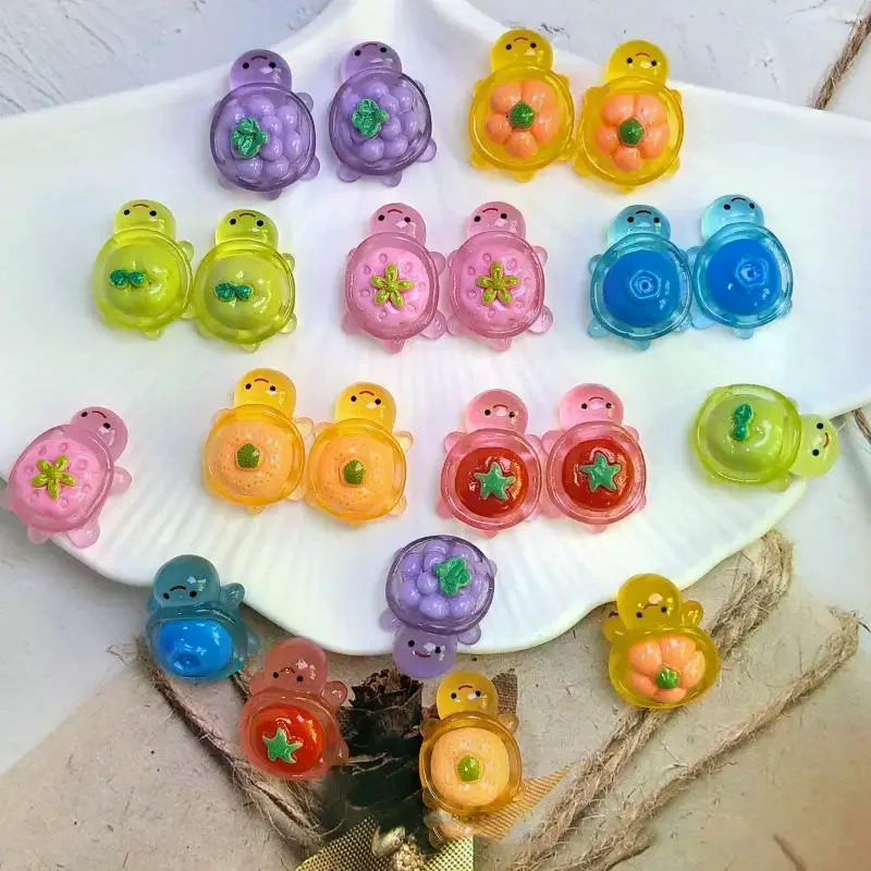 30Pcs Glow-in-the-Dark Mini Resin Turtles Fairy Garden Decor Miniature Craft Figurines Nixie