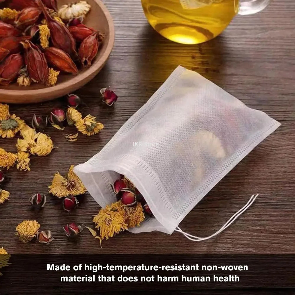 100Pcs Disposable Drawstring Tea Filter Bags – Loose Leaf Tea Tea Filter Bags Nixie