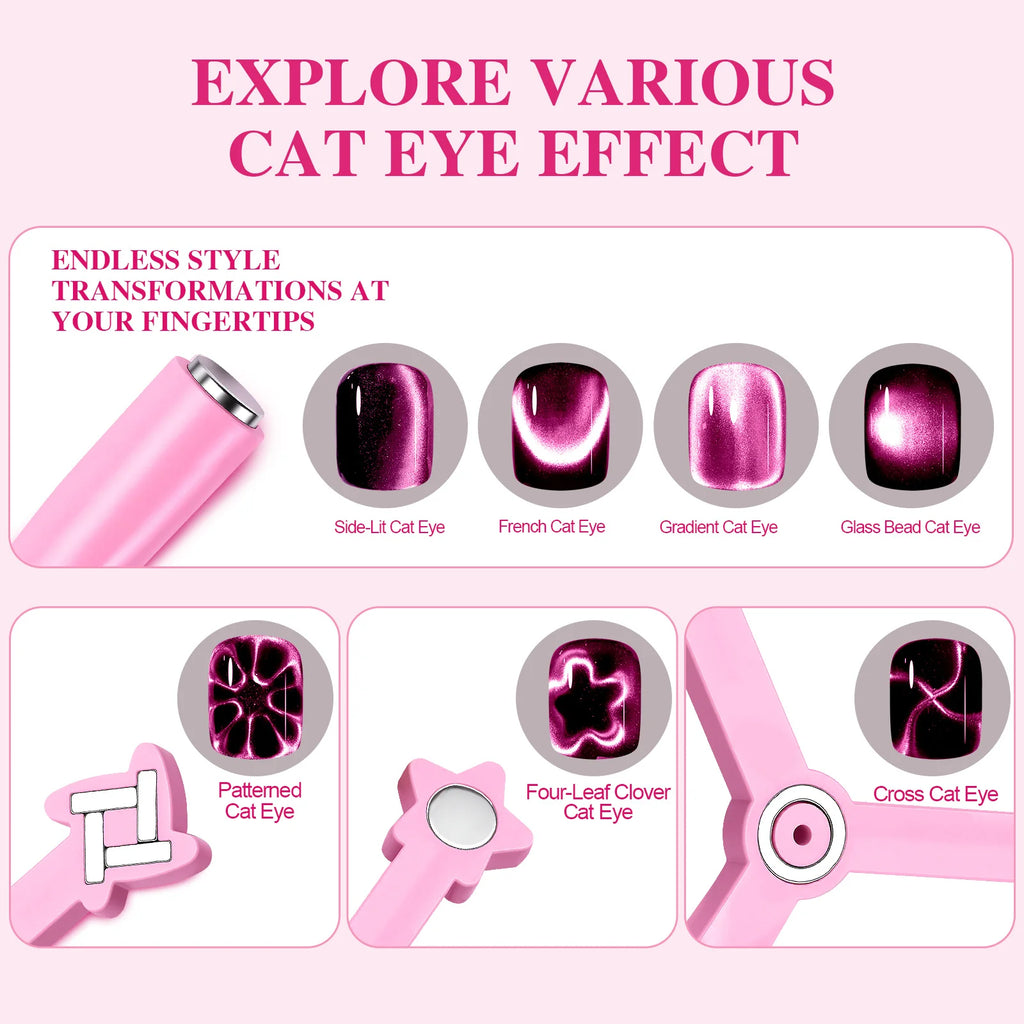 4-in-1 Cat Eye Nail Art Magnet Stick | Glass Bead Gel Tool Nail Art Magnet Tool Nixie