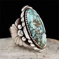 Vintage Antique Silver Turquoise Ring – Sizes 6-10 | Women's Fashion Ring Nixie WHITE 2