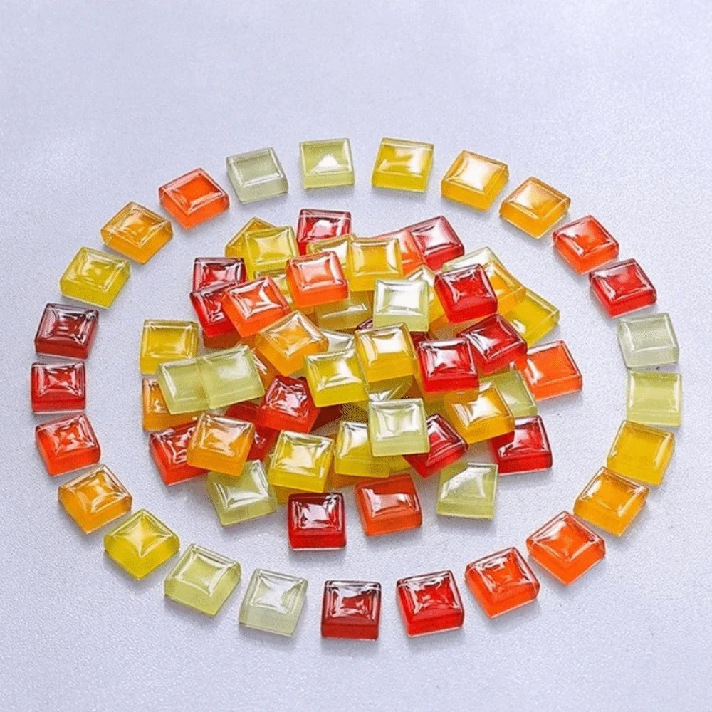 100/140PCS Glitter Glass Mosaic Tiles Square Crystal DIY Craft Mosaic Craft Tiles Nixie