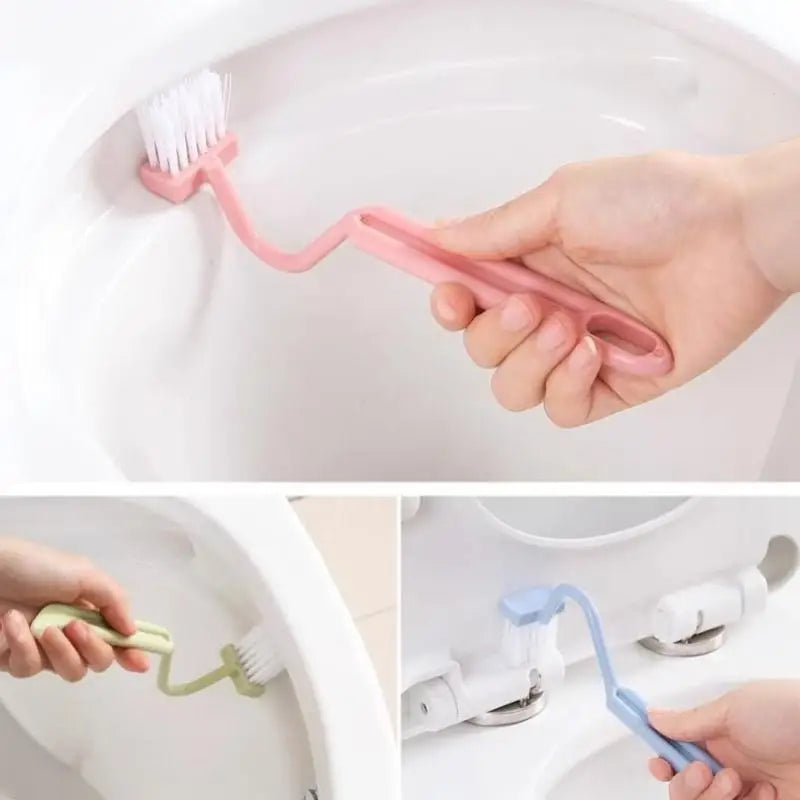 3-Piece Curved Long Handle Toilet Brush – Deep Cleaning Set Toilet Brush Set Nixie