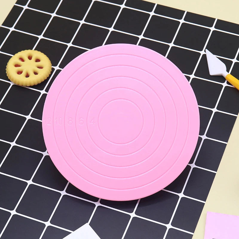 Mini Fondant Cake Turntable Rotating Anti-Skid Stand | Nixie Cake Decorating Stand Nixie Pink