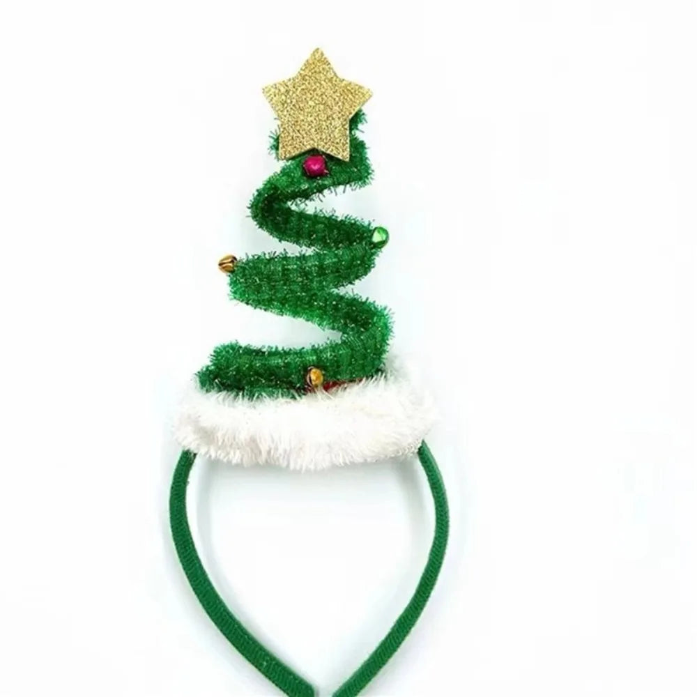 Fluffy Christmas Headband Bells Santa Hat Hair Hoop Kids Adults