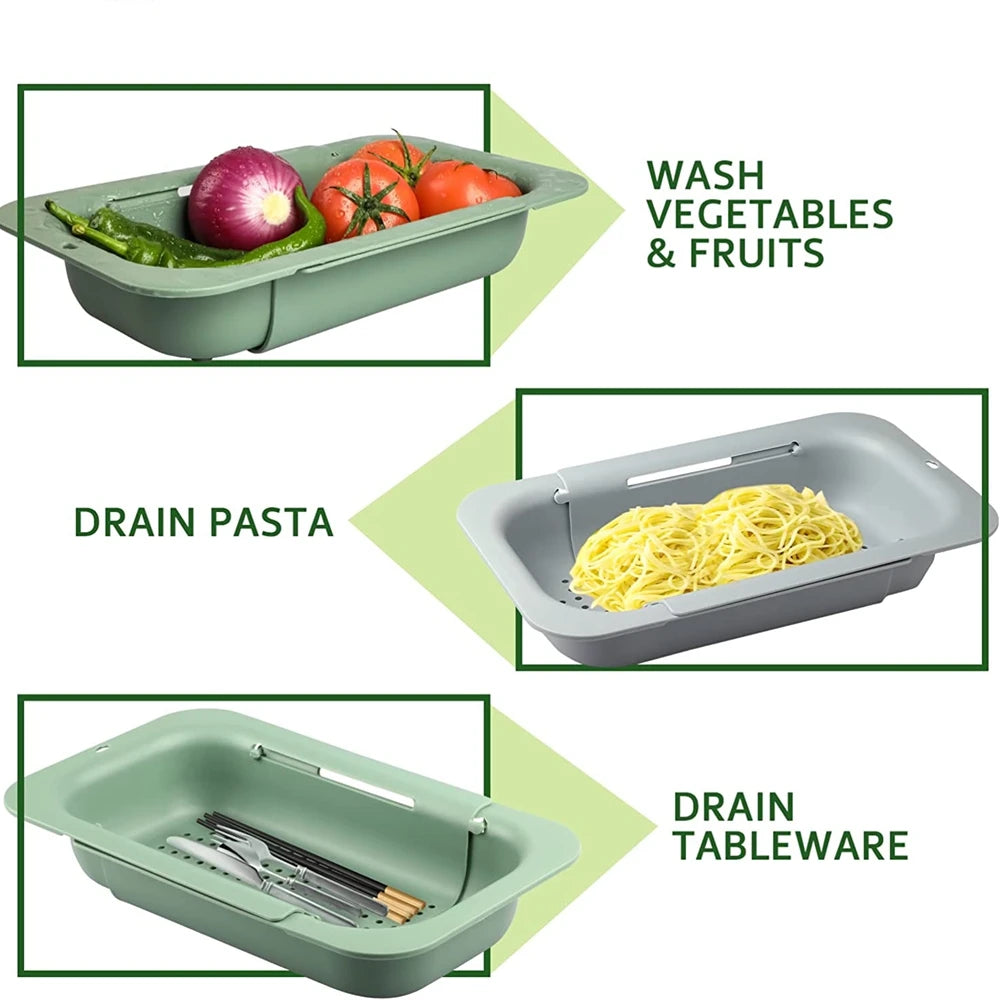 Extendable Over-the-Sink Colander & Strainer Basket | FEB.WIND